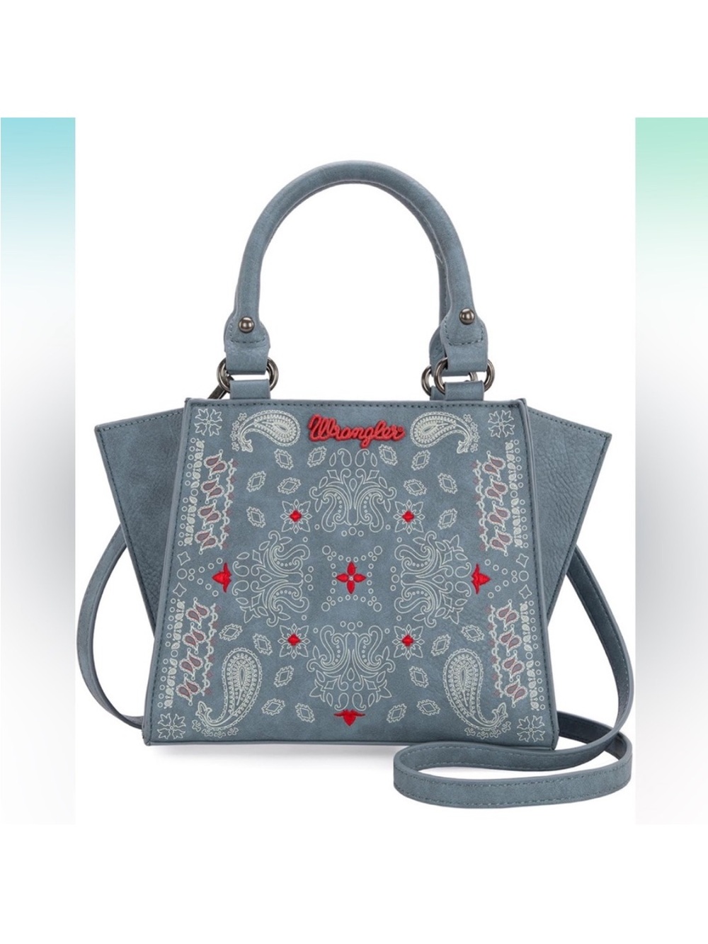 Wrangler Blue Paisley Embroidered Satchel